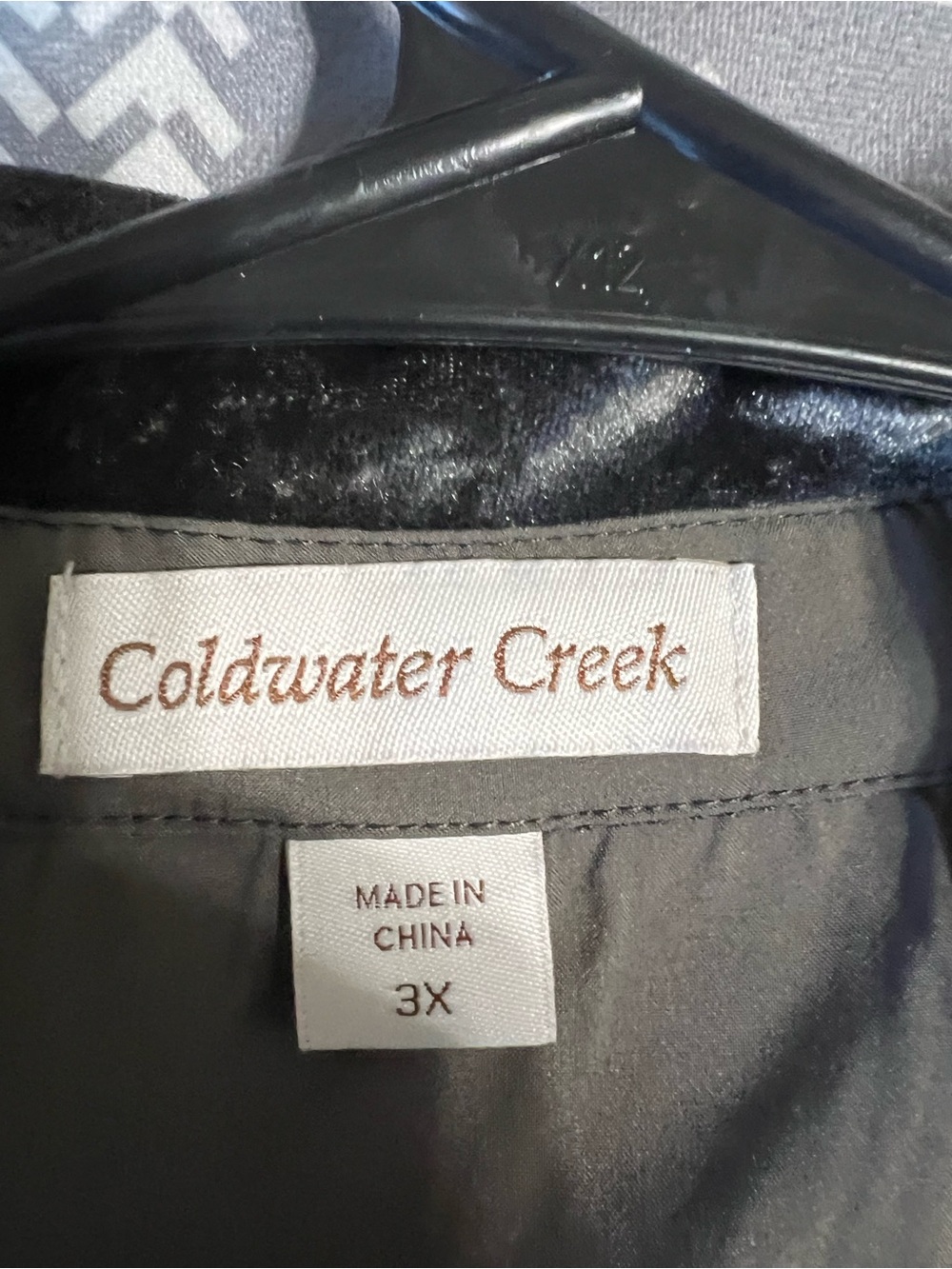 Coldwater Creek Black Velvet Pleated Button-Front Blouse - Picture 2 of 3